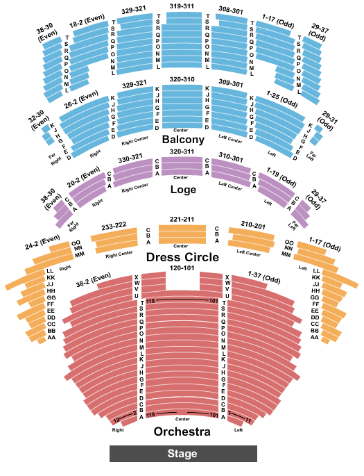 Cadillac Palace A Beautiful Noise Seating Chart